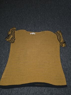 LOFT Mustard Textured Knit Sweater